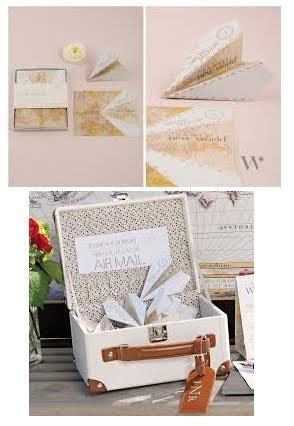 valise urne mariage originale, avion en papier accessoire decoratif pour mariage theme voyage